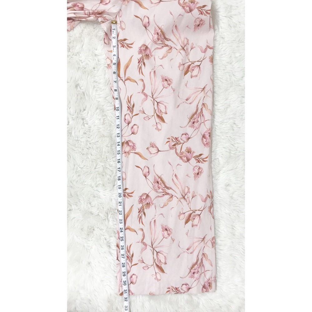 ANTONIO MELANI Pink Floral One Shoulder Jumpsuit Linen Blend Belted Size 10 New‎ - Picture 13 of 13